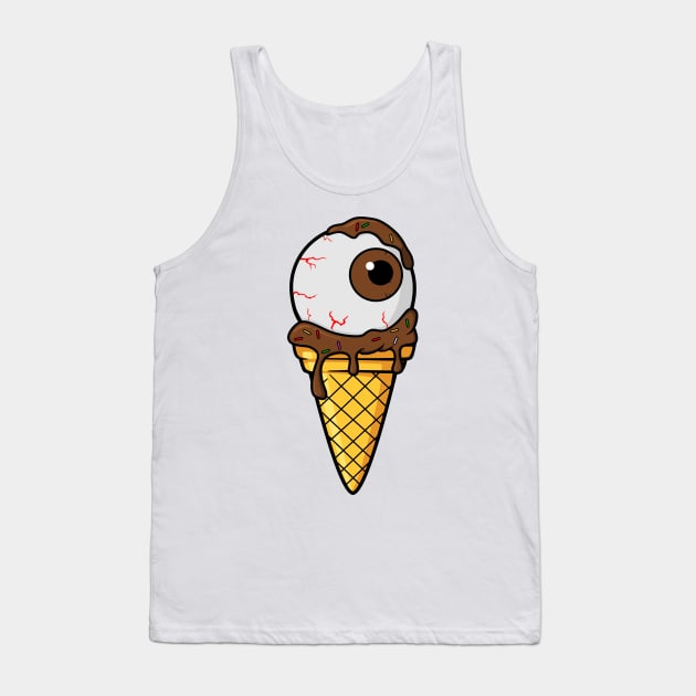 Spooky Monster Eye Chocolate Ice cream with toppings Tank Top by BadDesignCo